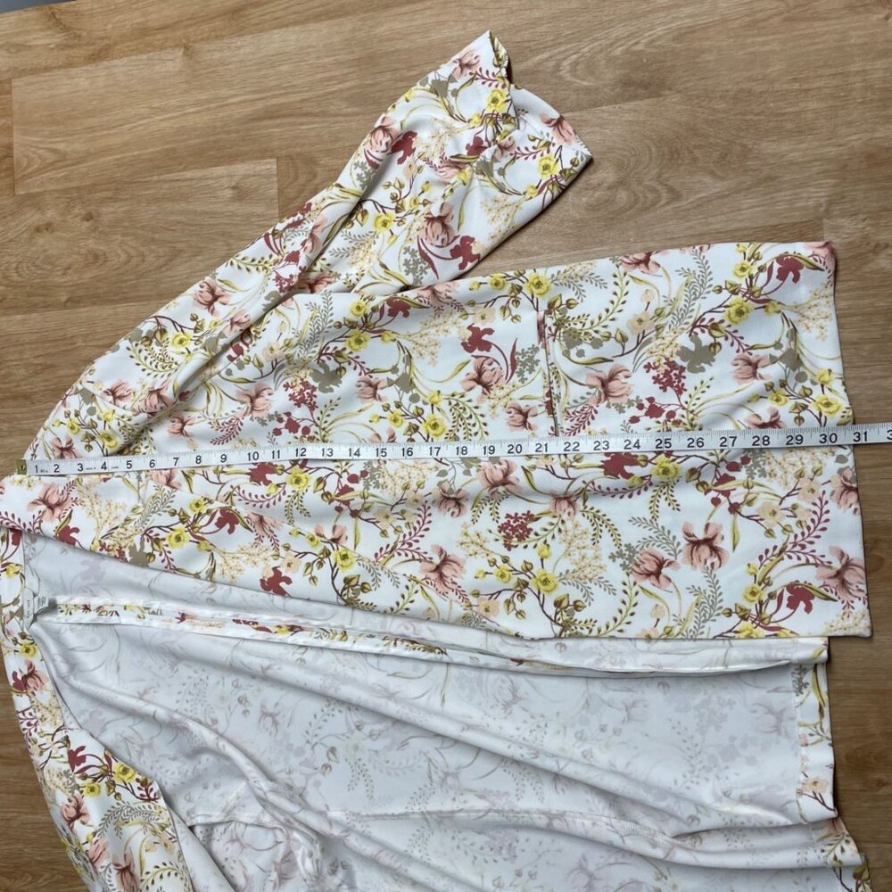 CATO EST 1946 BLAZER PASTEL FLORAL COLORFUL ARTSY SIZE 26/28W STRETCH OPEN FRONT - Picture 10 of 11